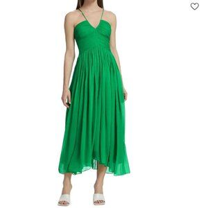 A.L.C. Rumi Silk Halterneck Midi Dress in Green NWT